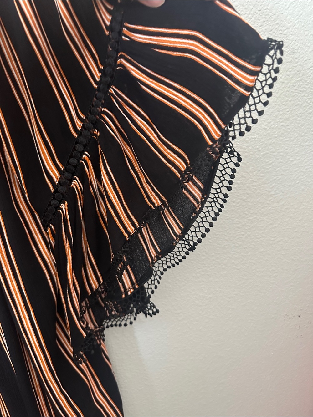 Fall Colors Tunic 3x Orange Black White Stripes Peasant Style - Picture 7 of 12